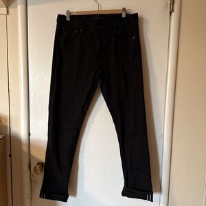 Uniqlo Stretch Selvedge Slim-Fit Black Denim Jeans | Men's 34Wx32L